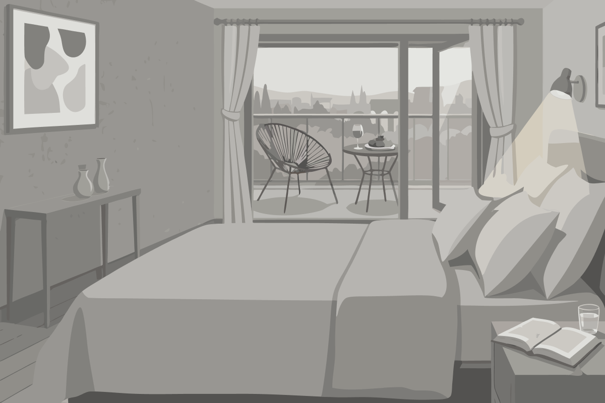 Quarto Duplo com Vista do Jardim